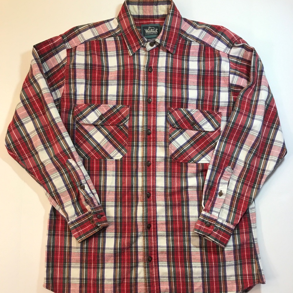 Woolrich Flannel Plaid Button Up Shirt Sz M